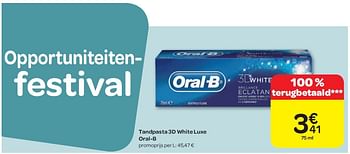 Promoties Tandpasta 3d white luxe oral-b - Oral-B - Geldig van 15/02/2012 tot 27/02/2012 bij Carrefour