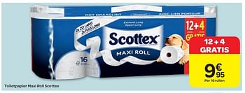 Promoties Toiletpapier maxi roll scottex - Scottex - Geldig van 15/02/2012 tot 27/02/2012 bij Carrefour