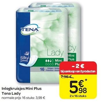 Promoties Inlegkruisjes mini plus tena lady - Tena - Geldig van 15/02/2012 tot 27/02/2012 bij Carrefour
