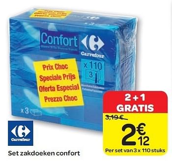 Promoties Set zakdoeken confort - Carrefour - Geldig van 15/02/2012 tot 27/02/2012 bij Carrefour
