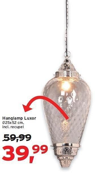 Promoties Hanglamp luxor - Huismerk - Leen Bakker - Geldig van 15/02/2012 tot 28/02/2012 bij Leen Bakker