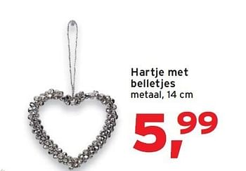 Promoties Hartje met belletjes - Huismerk - Leen Bakker - Geldig van 15/02/2012 tot 28/02/2012 bij Leen Bakker