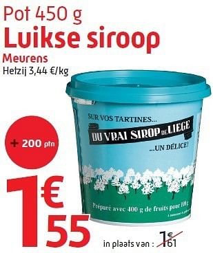 Promotions Luikse siroop meurens - Meurens - Valide de 15/02/2012 à 28/02/2012 chez Smatch