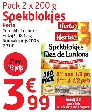 Promoties Spekblokjes herta - Herta - Geldig van 15/02/2012 tot 28/02/2012 bij Smatch