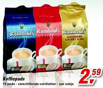 Promotions Koffiepads - Rombouts - Valide de 15/02/2012 à 28/02/2012 chez Makro