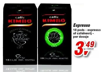 Promoties Espresso - Kimbo - Geldig van 15/02/2012 tot 28/02/2012 bij Makro