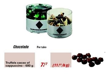 Promoties Truffels cacao of cappuccino - Rioba - Geldig van 15/02/2012 tot 28/02/2012 bij Makro