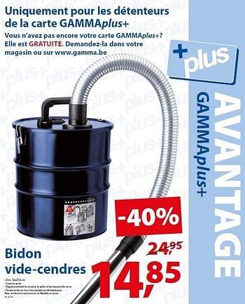 Promotions Bidon vide-cendres - Produit maison - Gamma - Valide de 15/02/2012 à 27/02/2012 chez Gamma