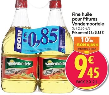 Promotions Fine huile pour fritures vandemoortele - Vandemoortele - Valide de 15/02/2012 à 21/02/2012 chez Match