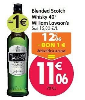 Promotions Blended scotch whisky 40° william lawson`s - William Lawson's - Valide de 15/02/2012 à 21/02/2012 chez Match