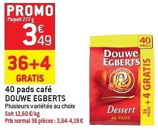 Promotions 40 pads café douwe egberts - Douwe Egberts - Valide de 15/02/2012 à 21/02/2012 chez Match Food & More