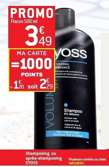 Promotions Shampooing ou après-shampooing syoss - Syoss - Valide de 15/02/2012 à 21/02/2012 chez Match Food & More