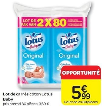 Promotion Carrefour Lot De Carres Coton Lotus Baby La William Bebe Grossesse Valide Jusqua 4 Promobutler