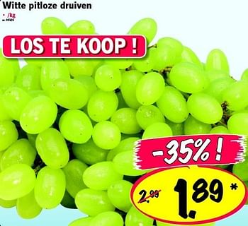 Promoties Witte pitloze druiven - Huismerk - Lidl - Geldig van 18/02/2012 tot 18/02/2012 bij Lidl