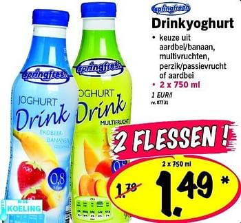 Promotions Drinkyoghurt - Springfresh - Valide de 20/02/2012 à 22/02/2012 chez Lidl