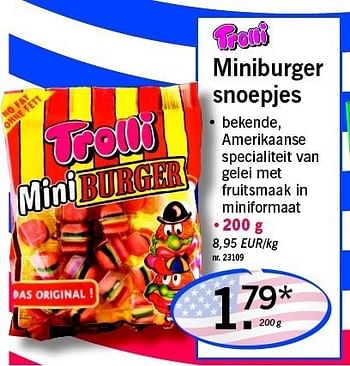 Promoties Miniburger snoepjes - Trolli - Geldig van 20/02/2012 tot 22/02/2012 bij Lidl