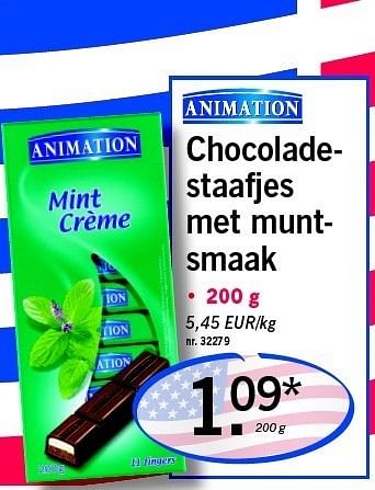 Promoties Chocoladestaafjes met muntsmaak - Animation - Geldig van 20/02/2012 tot 22/02/2012 bij Lidl