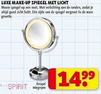 verticaal langzaam prachtig True Spirit Luxe make-up spiegel met licht - Promotie bij Kruidvat