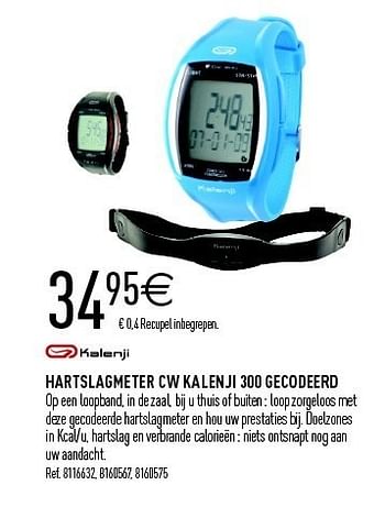 Promoties Hartslagmeter cw kalenji 300 gecodeerd - Kalenji - Geldig van 25/02/2012 tot 10/03/2012 bij Decathlon