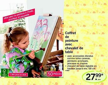 Promoties Coffret de peinture avec chevalet de table - Huismerk - Lidl - Geldig van 27/02/2012 tot 29/02/2012 bij Lidl