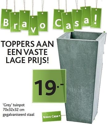 Promoties Grey tuinpot - Huismerk - Casa - Geldig van 27/02/2012 tot 25/03/2012 bij Casa