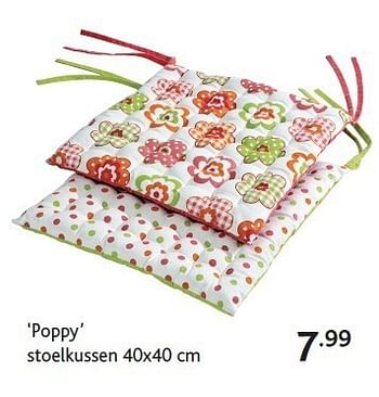Promoties Poppy stoelkussen - Huismerk - Casa - Geldig van 27/02/2012 tot 25/03/2012 bij Casa