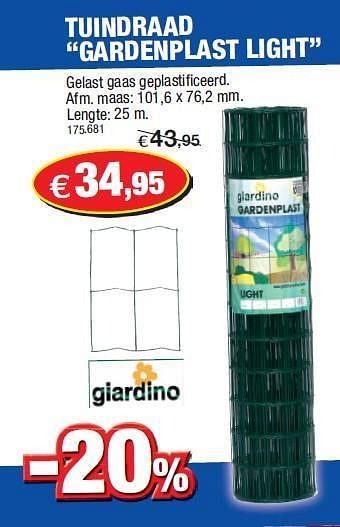 Promoties Tuindraad gardenplast light - Giardino - Geldig van 29/02/2012 tot 11/03/2012 bij Hubo