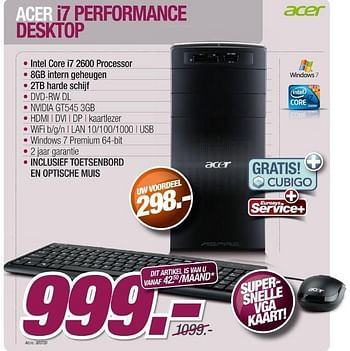 Promoties I7 performance desktop - Acer - Geldig van 01/03/2012 tot 24/03/2012 bij Auva