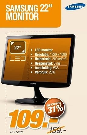 Promotions Monitor - Samsung - Valide de 01/03/2012 à 24/03/2012 chez Auva