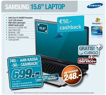 Promoties Laptop - Samsung - Geldig van 01/03/2012 tot 24/03/2012 bij Auva