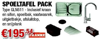 Promoties Spoeltafel pack gln611 - Franke - Geldig van 01/03/2012 tot 28/03/2012 bij Cevo Market