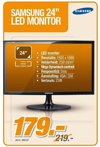 Promoties Led monitor - Samsung - Geldig van 07/03/2012 tot 24/03/2012 bij VCD