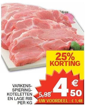 Promoties Varkensspieringkoteletten en lage rib - Huismerk - Champion - Geldig van 13/03/2012 tot 25/03/2012 bij Champion