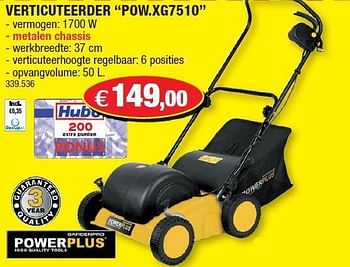 Promoties Verticuteerder pow.xg7510 - Powerplus - Geldig van 14/03/2012 tot 25/03/2012 bij Hubo