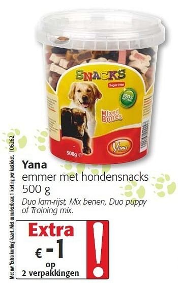 Promoties Yana emmer met hondensnacks - Yana - Geldig van 14/03/2012 tot 27/03/2012 bij Colruyt