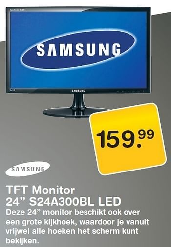 Promoties Tft monitor s24a300bl led - Samsung - Geldig van 17/03/2012 tot 01/04/2012 bij MyCom