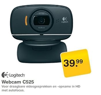 Promoties Webcam c525 - Logitech - Geldig van 17/03/2012 tot 01/04/2012 bij MyCom