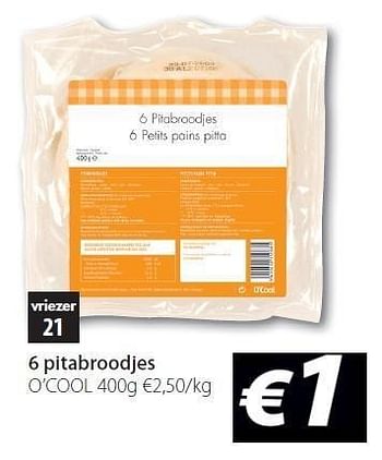 Promoties 6 pitabroodjes - Huismerk - O'Cool  - Geldig van 20/03/2012 tot 31/03/2012 bij O'Cool