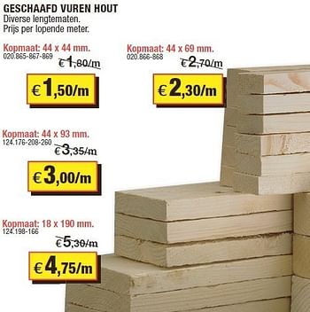 Promoties Geschaafd vuren hout - Huismerk - Hubo  - Geldig van 21/03/2012 tot 08/04/2012 bij Hubo