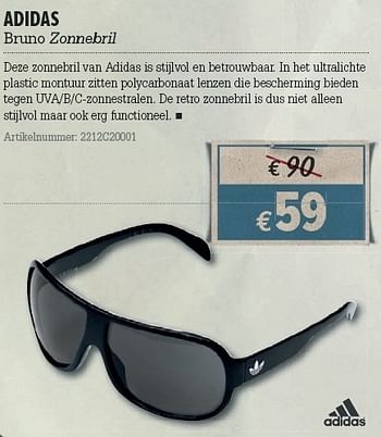 Promoties Bruno zonnebril - Adidas - Geldig van 21/03/2012 tot 08/04/2012 bij A.S.Adventure