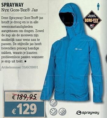 Promoties Nyx gore-tex® jas - Sprayway - Geldig van 21/03/2012 tot 08/04/2012 bij A.S.Adventure