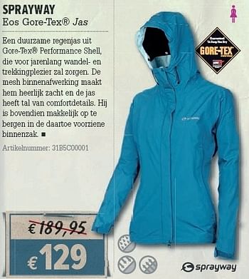 Promoties Eos gore-tex® jas - Sprayway - Geldig van 21/03/2012 tot 08/04/2012 bij A.S.Adventure