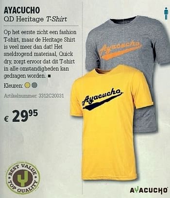 Promoties Qd heritage t-shirt - AYACUCHO - Geldig van 21/03/2012 tot 08/04/2012 bij A.S.Adventure