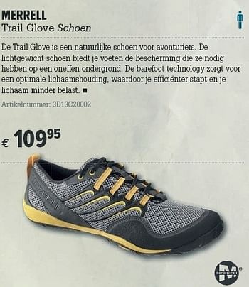 Promoties Trail glove schoen - Merrel - Geldig van 21/03/2012 tot 08/04/2012 bij A.S.Adventure