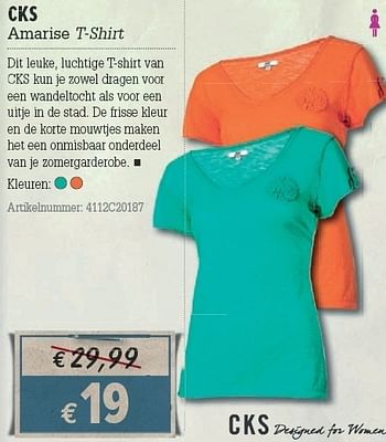 Promoties Amarise t-shirt - Cks - Geldig van 21/03/2012 tot 08/04/2012 bij A.S.Adventure