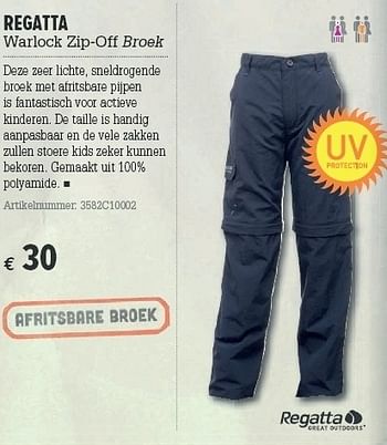 Promoties Warlock zip-off broek - Regatta - Geldig van 21/03/2012 tot 08/04/2012 bij A.S.Adventure