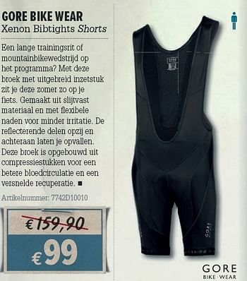 Promoties Xenon bibtights shorts - Gore Bike Wear - Geldig van 21/03/2012 tot 08/04/2012 bij A.S.Adventure