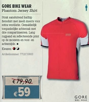 Promoties Phantom jersey shirt - Gore Bike Wear - Geldig van 21/03/2012 tot 08/04/2012 bij A.S.Adventure