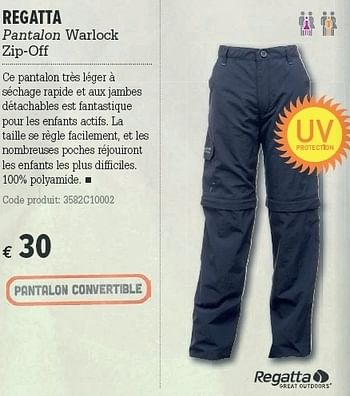 Promotions Pantalon warlock zip-off - Regatta - Valide de 21/03/2012 à 08/04/2012 chez A.S.Adventure