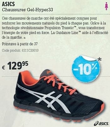 Promotions Chaussures gel-hyper33 - Asics - Valide de 21/03/2012 à 08/04/2012 chez A.S.Adventure